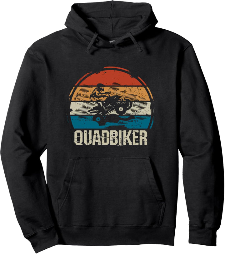 Retro Quadbiker Motiv, Vintage Quadfahrer, Mann Pullover Hoodie