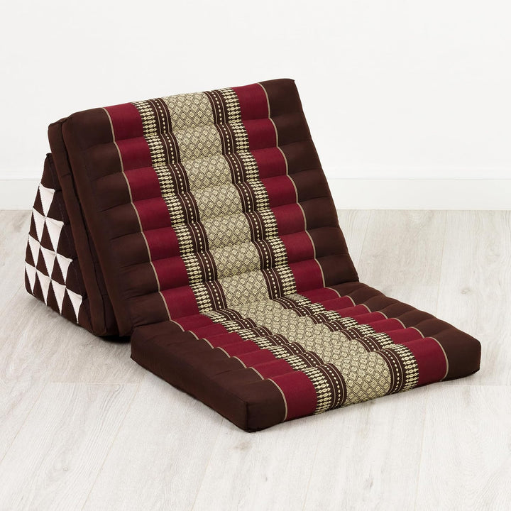 livasia Thaikissen 3 Auflagen extrahoch - 185x55x8cm - Dreieckskissen mit Klappmatratze, Kapok, Jumb