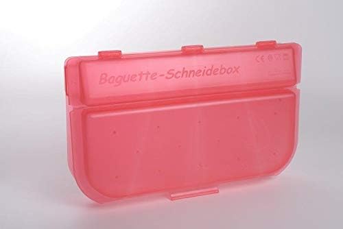 Baguette-Schneidebox Brötchen-Schneidebox mit Kunststoff-Messer (rot), Rot