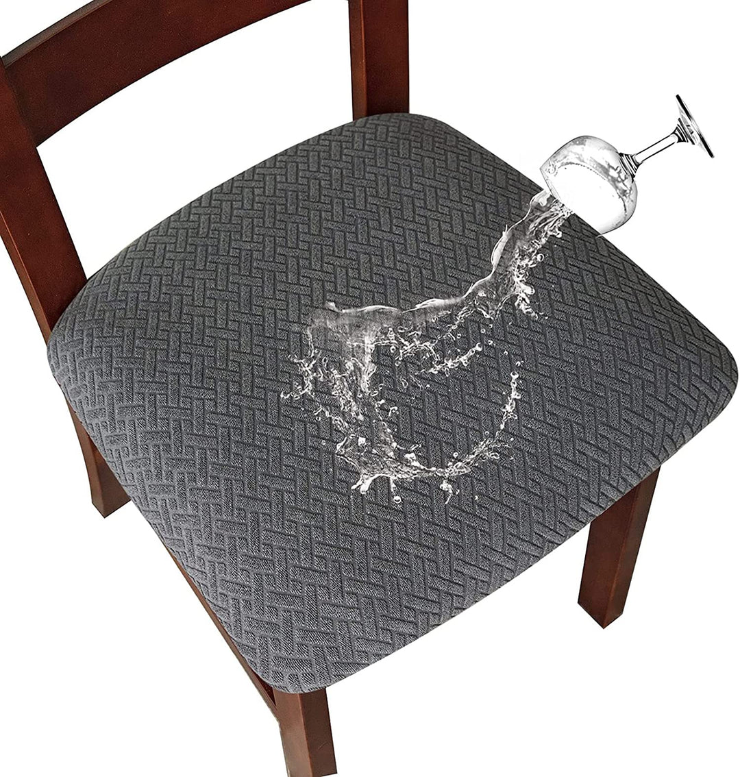 LANSHENG Wasserdicht Stuhlhussen 4er Set, Abnehmbarer Waschbarer Stuhlbezug Sitzfläche, Stretch Stuh