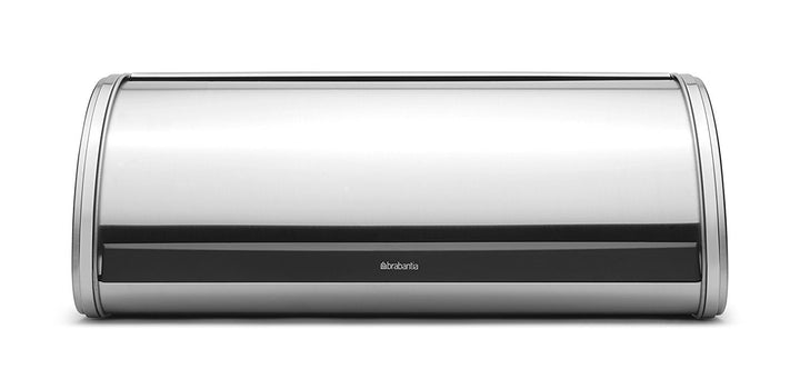 Brabantia Rollbrotkasten (matter Stahl), grosser Brotkasten mit flacher Oberseite, passend für 2 Bro