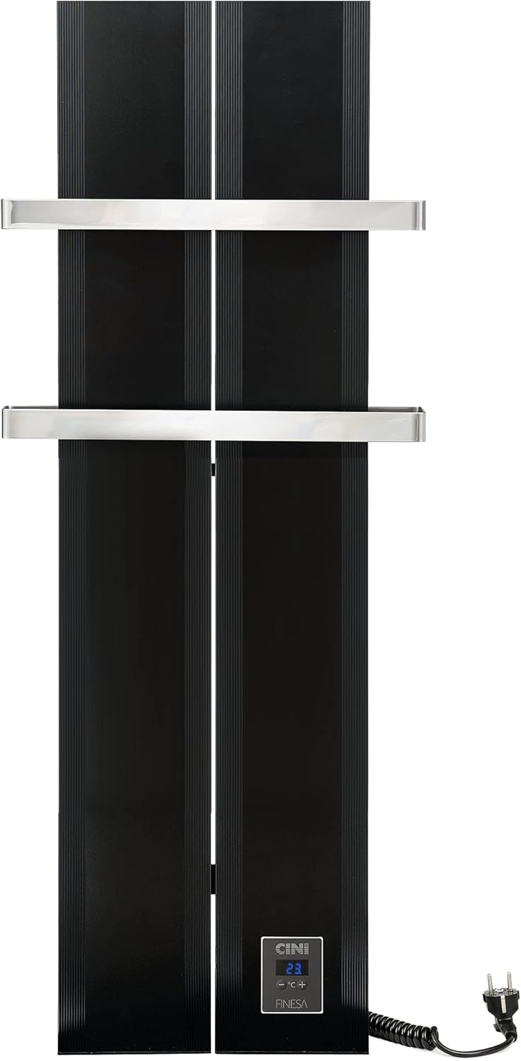 Finesa-D Badheizkörper elektrisch mit Thermostat 1000×408 mm | 700 W – Flacher Paneel Design Handtuc