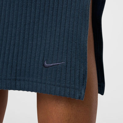 Nike Damen W NSW Nk Chll KNT Rib Md Skirt Rock S Armory Navy/Armory Navy, S Armory Navy/Armory Navy