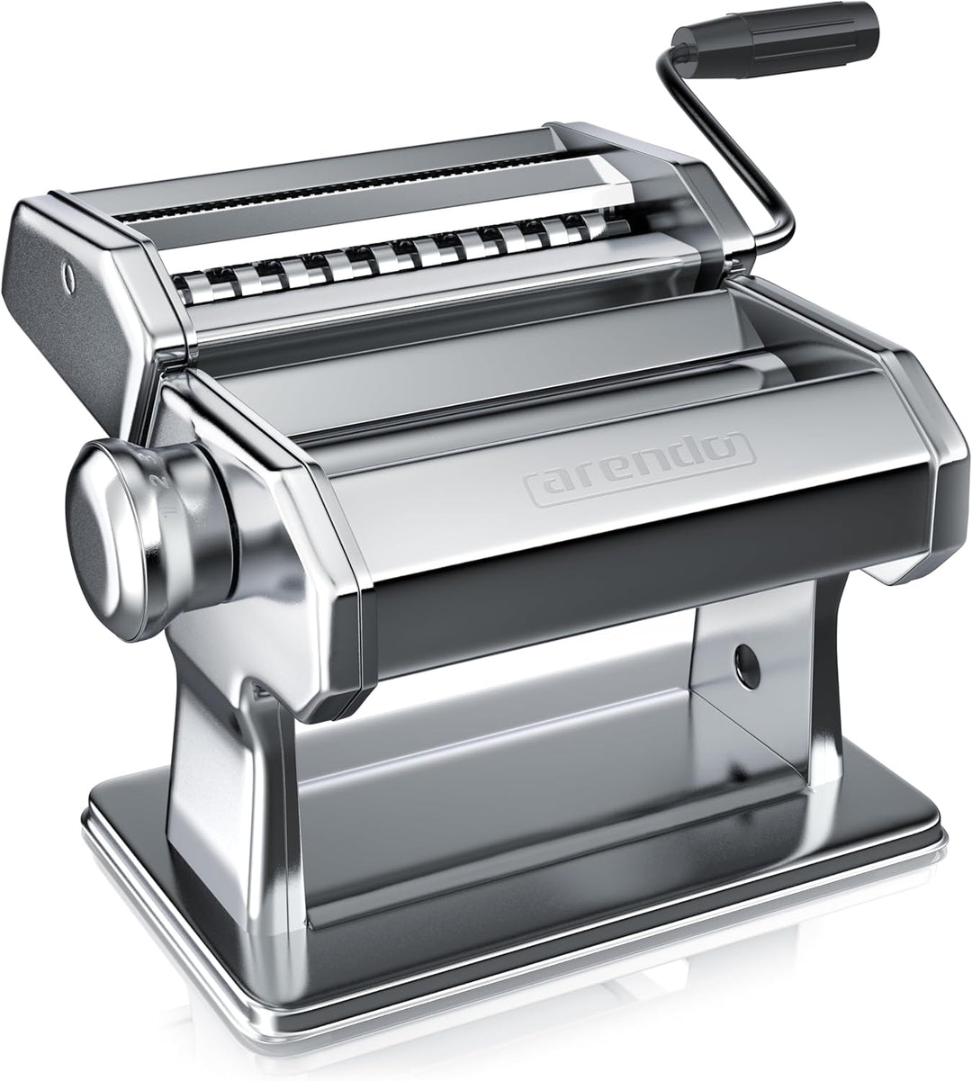 Arendo - Nudelmaschine Pasta Maker – Edelstahl – Nudelpresse – 7 einstellbare Stärken - manuell - Du
