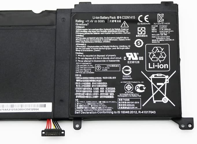 7XINbox 11.4V 96Wh C32N1415 0B200-01250000 Ersatz Akku Batterie für Asus ZenBook Pro UX501 G501VW G5