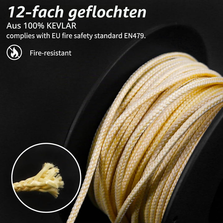 NewDoar Abriebfeste Geflochtene Kevlar-Schnüre 1,5 mm 50Fuss/120Fuss/200Fuss, 12-strängige Schnur Ho