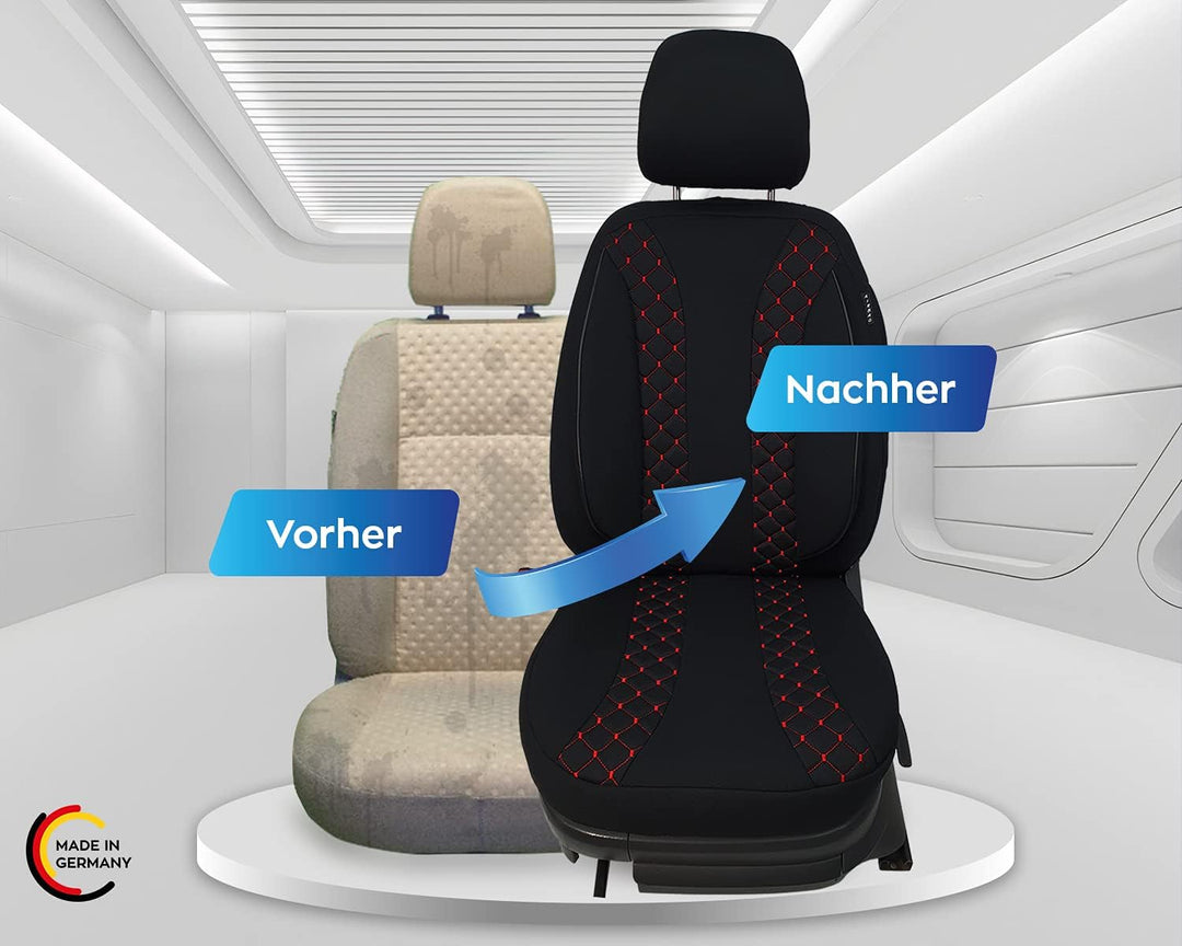 BREMER SITZBEZÜGE Mass Sitzbezüge Schonbezüge für Mercedes GLC X253 C253 N302 N302 Schwarz/Rote Naht