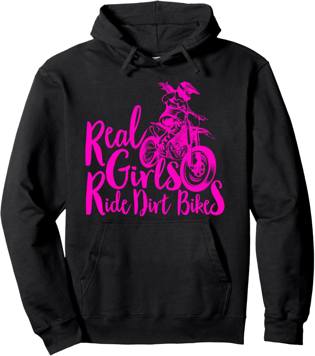 Real Girls Ride Dirt Bikes Lustiges Zitat für Girl Pullover Hoodie