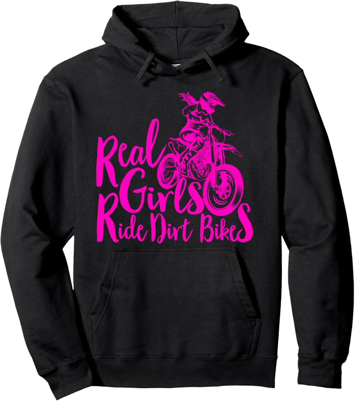 Real Girls Ride Dirt Bikes Lustiges Zitat für Girl Pullover Hoodie