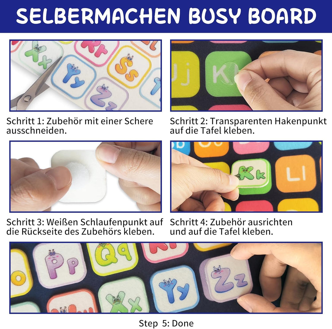 Montessori Busy Board für Jungen 3-5 Jahre – Feinmotorik-Spielzeug mit Auto/Flugzeug-Elementen, Sens