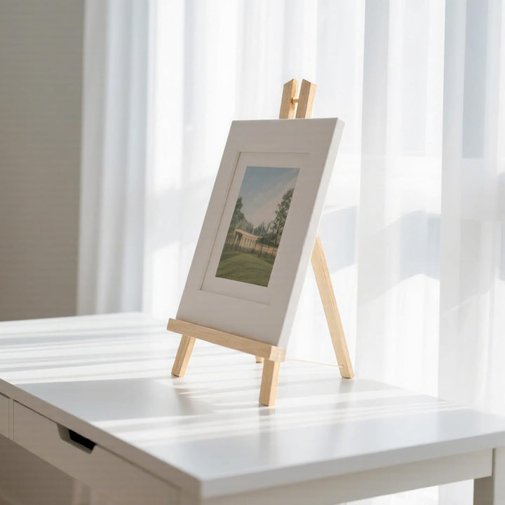 SINJEUN 6 Stück Tischstaffelei Holz 40 x 24 cm, Staffelei Klein aus Holz für Display, Deko