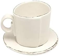 CREAFLOR HOME 6er Set Espressotasse & Untertasse LASTRA weiss Ø10cm H 8cm Keramik Virginia CASA