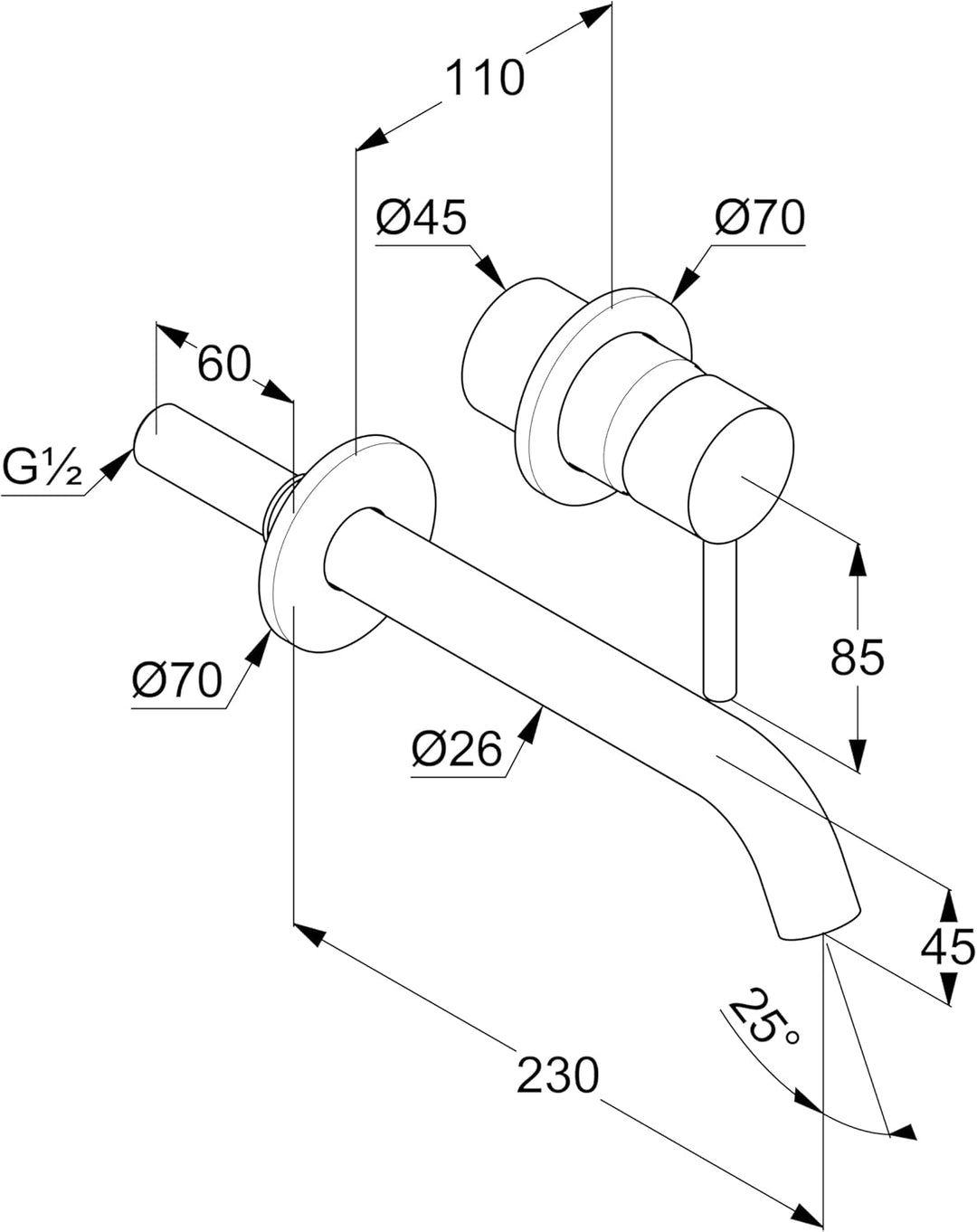 Kludi Bozz-382453976 Bozz Waschbeckenarmatur mit festem Auslauf 382453976, Mattes schwarz