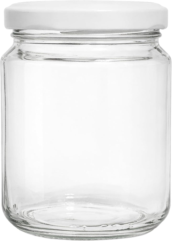 Vitrea 100x Marmeladengläser 275 ml - mit Deckel Weiss TO 66 - Einmachgläser zum befüllen mit Schrau
