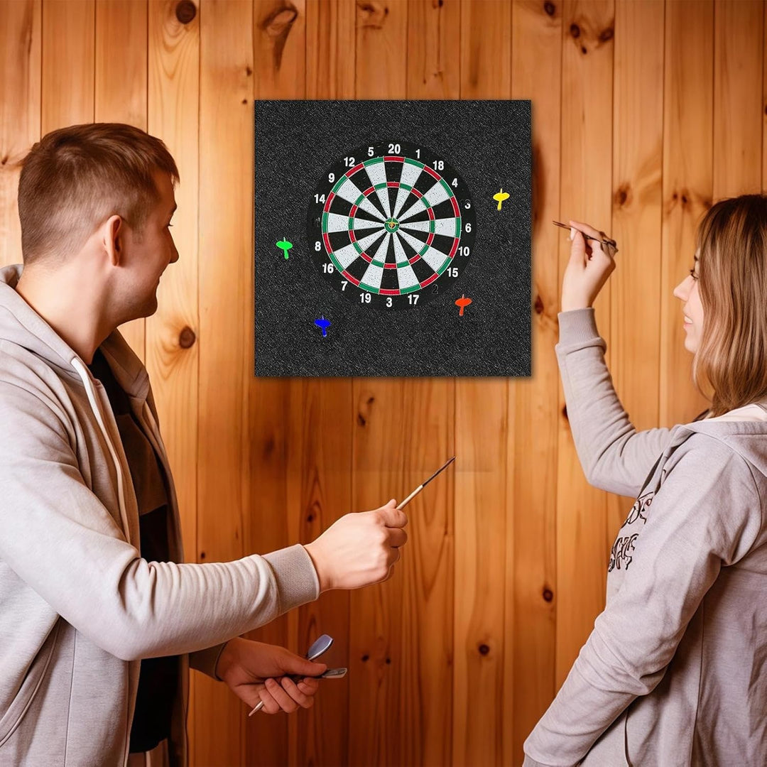 Dart Board Backing Wall Protector, Foldable Surround Panel, Large Black Backboard Design, Sturdy Shi