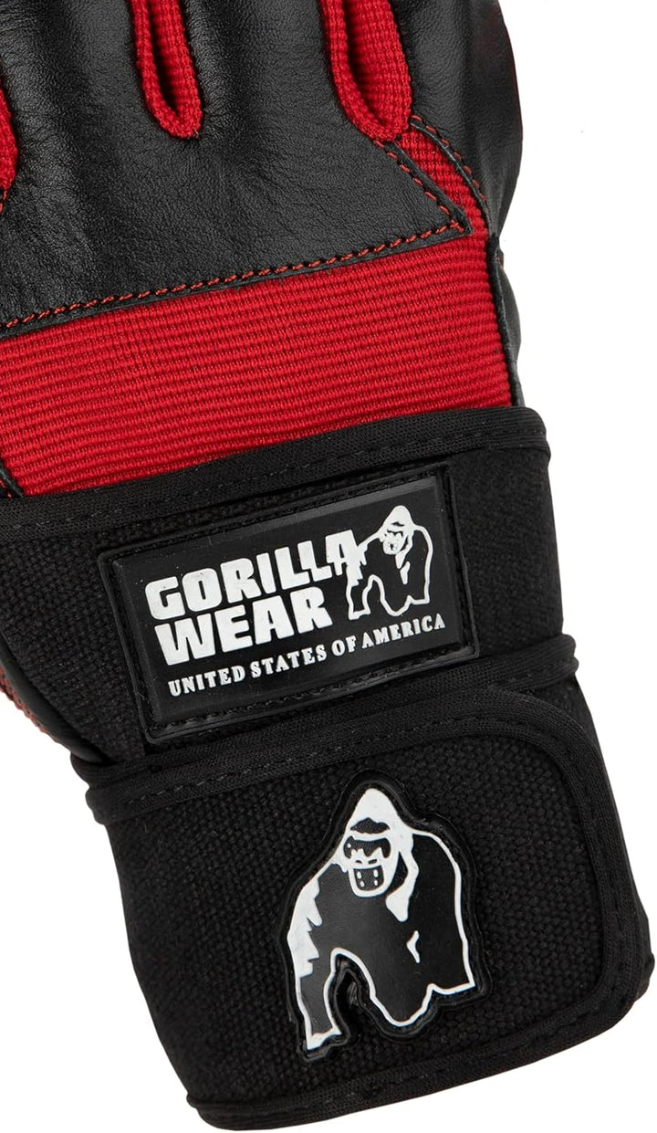Gorilla Wear - Dallas Wrist Wrap Gloves - Schwarz/Rot - Bodybuilding und Fitness Accessoires für Dam