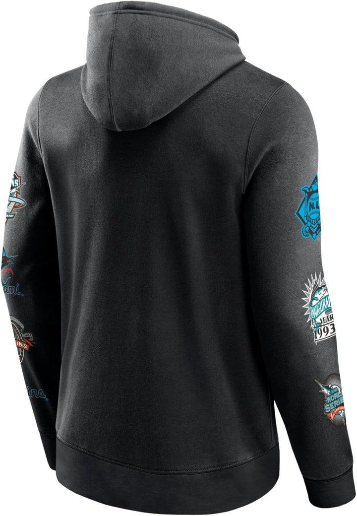 Miami Marlins Fundamentals Patches Fleece Hoody XL Schwarz, XL Schwarz