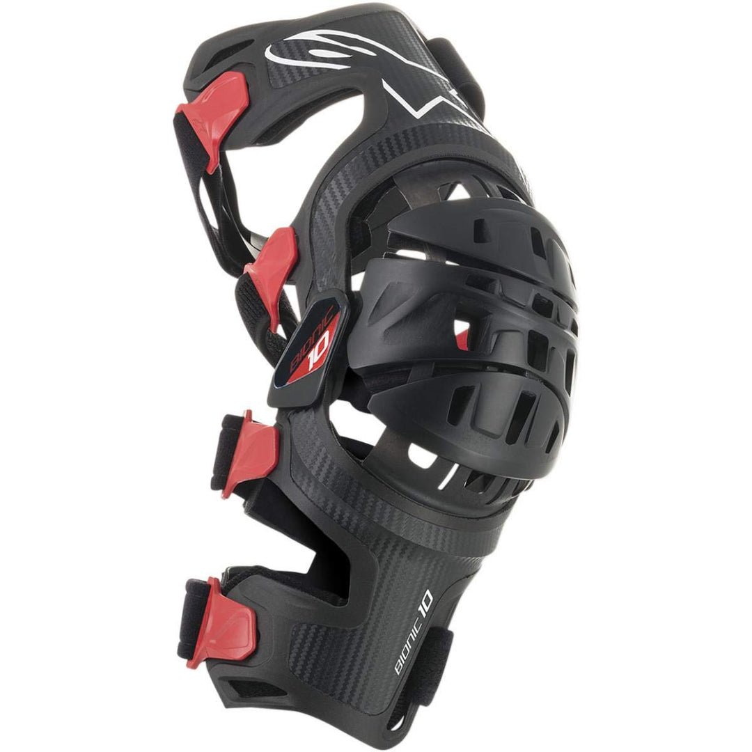 Alpinestars Bionic-10 Carbon Knieprotektor Links Knee Protector Left (Black/Red,M) Black M, Black M