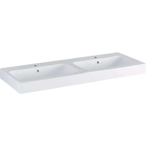 Geberit iCon Doppelwaschtisch 2 Hahnloch 120x48,5 cm weiss
