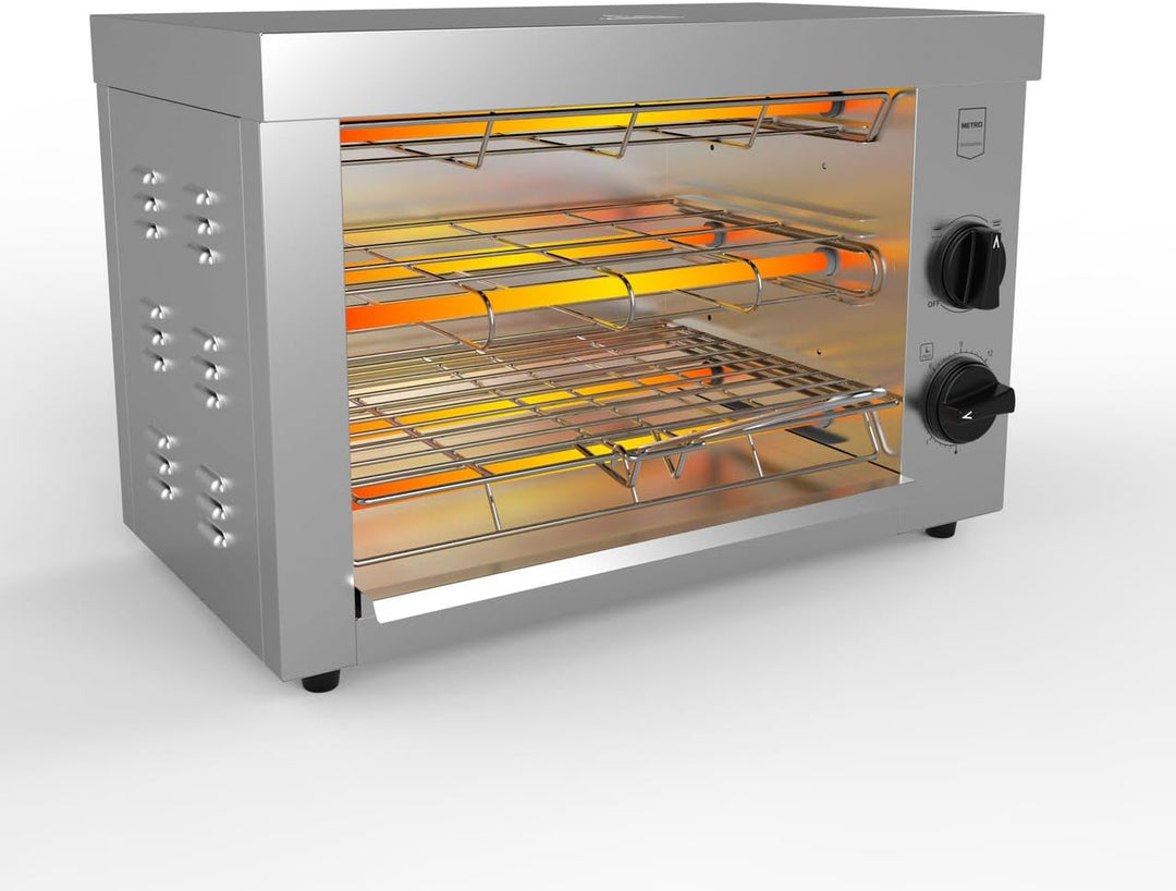 METRO Professional Doppel Toaster- / †berbackgerŠt, Edelstahl, 49.2 x 28 x 33.4 cm, 300 W, mit Zwei
