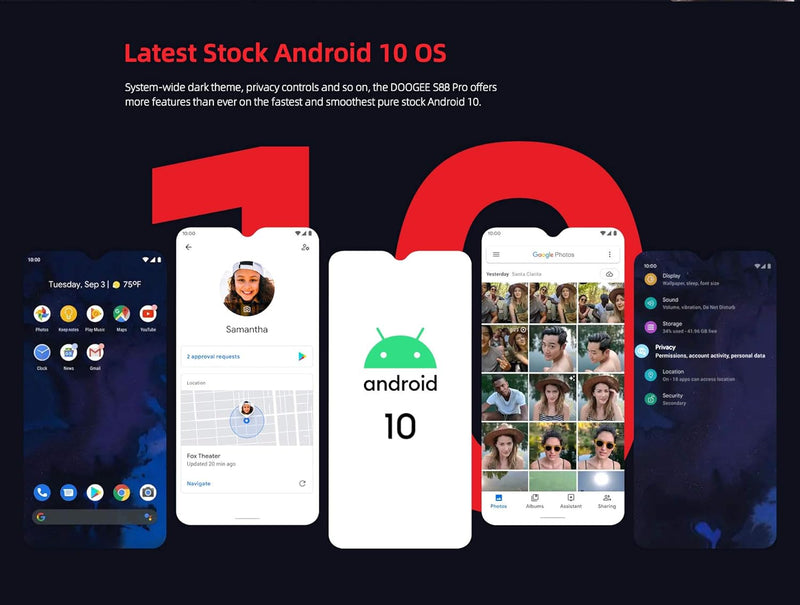 DOOGEE S88 PRO 10000mAh Akku Outdoor Smartphone Ohne Vertrag, Octa-Core 6GB+128GB Android 10, 21MP Q