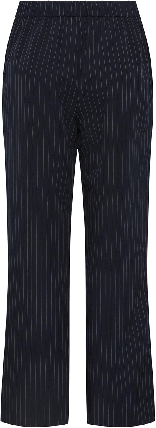 PIECES Damen Pcbozzy Hw Wide Striped Pants Noos Bc Hose, Blau