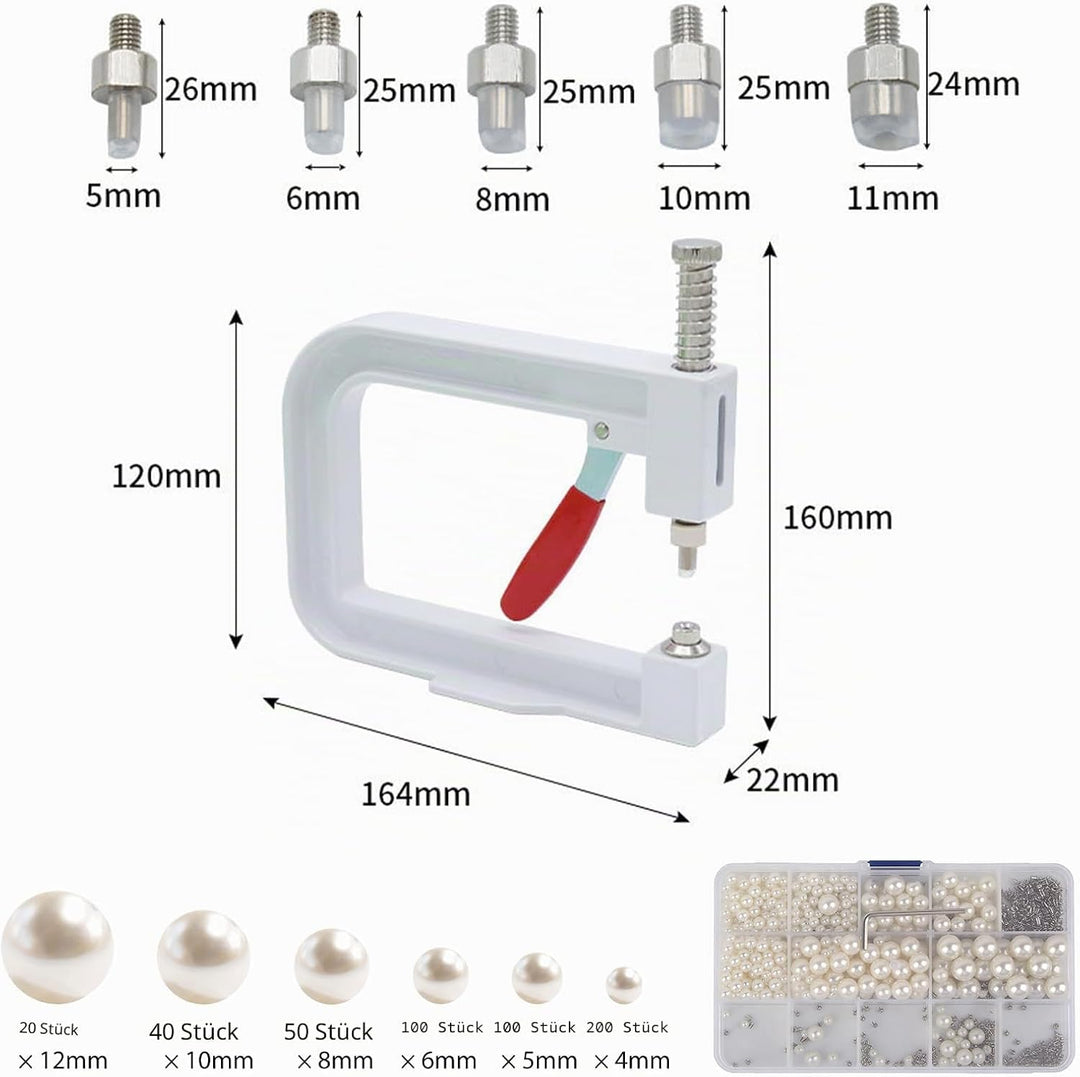 Perlen Setzmaschine Handgefertigte DIY Perle Kappe Niet Handwerk Werkzeug mit 6 Grössen Imitation Pe