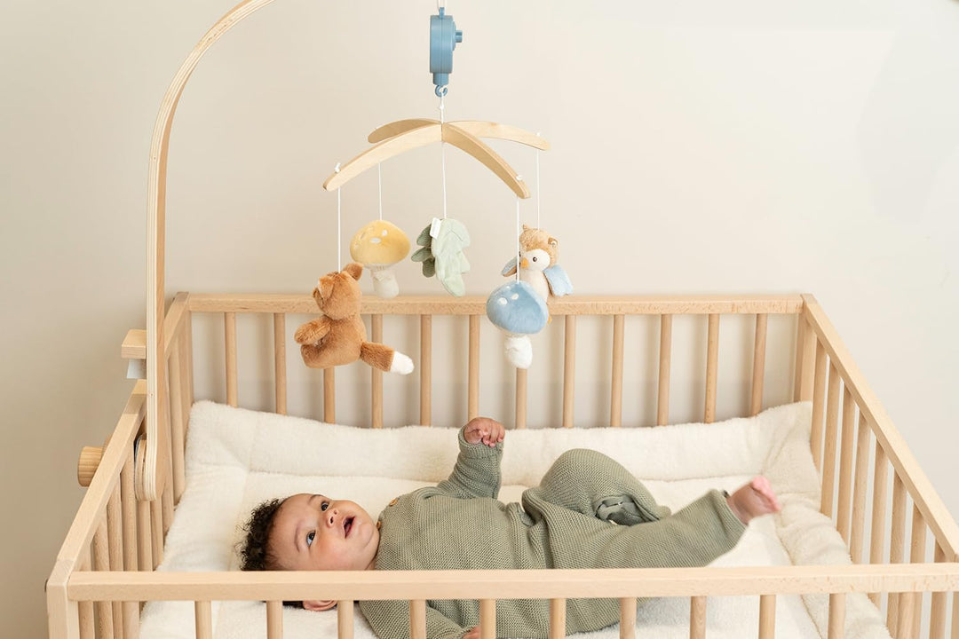 Little Dutch Mobile Musik Spieluhr mit Holz Halterung für Babybett - Forest Friends