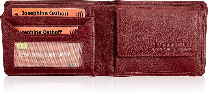 Josephine Osthoff Geldbörse Herren klassisch Querformat, Tri-Fold, Münzfach, Kartenfächer mit RFID,