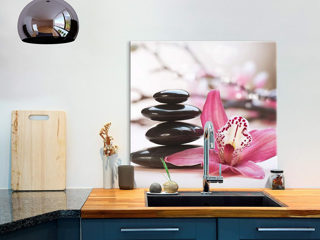 murando Spritzschutz Glas für Küche 60x60 cm Küchenrückwand Küchenspritzschutz Fliesenschutz Glasbil