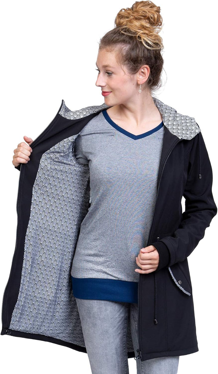 Viva la Mama - Zwillingstragejacke Tandemtragejacke aus Softshell - PINA Twin M Schwarz, M Schwarz