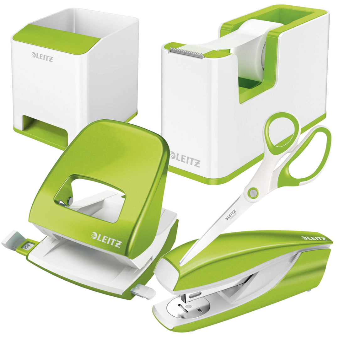 Leitz Leitz WOW Schreibtisch Accessoires (Weiss/Grün, Komplett - Set) Komplett - Set Grün, Komplett