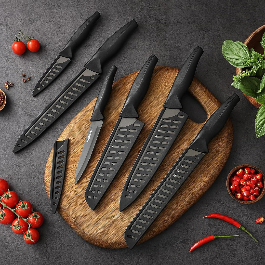 Wanbasion Küchenmesser Set Scharf, Küchenmesser Set Spülmaschinenfest, Messerset Küche Stahl Edelsta