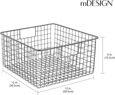 mDesign 4er-Set Allzweckkorb aus Metalldraht – flexibler Aufbewahrungskorb für die Küche, Vorratskam