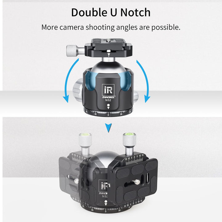INNOREL N52 Kugelkopf Stativköpfe Tripod Head Niedrige Profile Kugelkopf 360 Grad Drehbarer Durchmes