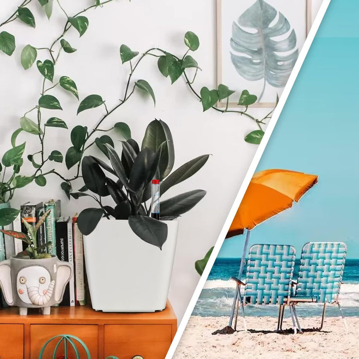 CPROSP 6X Selbstbewässerungstopf mit Wasserstandsanzeigen, Kräutertopf Selbstbewässernd 13,7 * 13,5