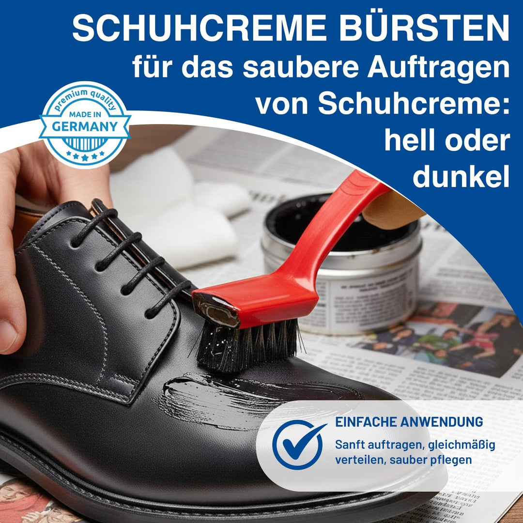 RIVAL Schuhputzset 6-teilig – Schuhbürsten-Set mit Glanz-, Auftrags- & Schmutzbürsten – Schuhpflege