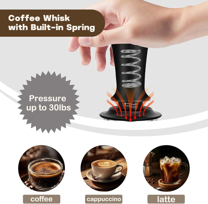 Kaffee Tamper Set 51mm,Espresso Tamper mit Skaleneinstellung, Kaffeerührer Werkzeug,Verteilerwerkzeu