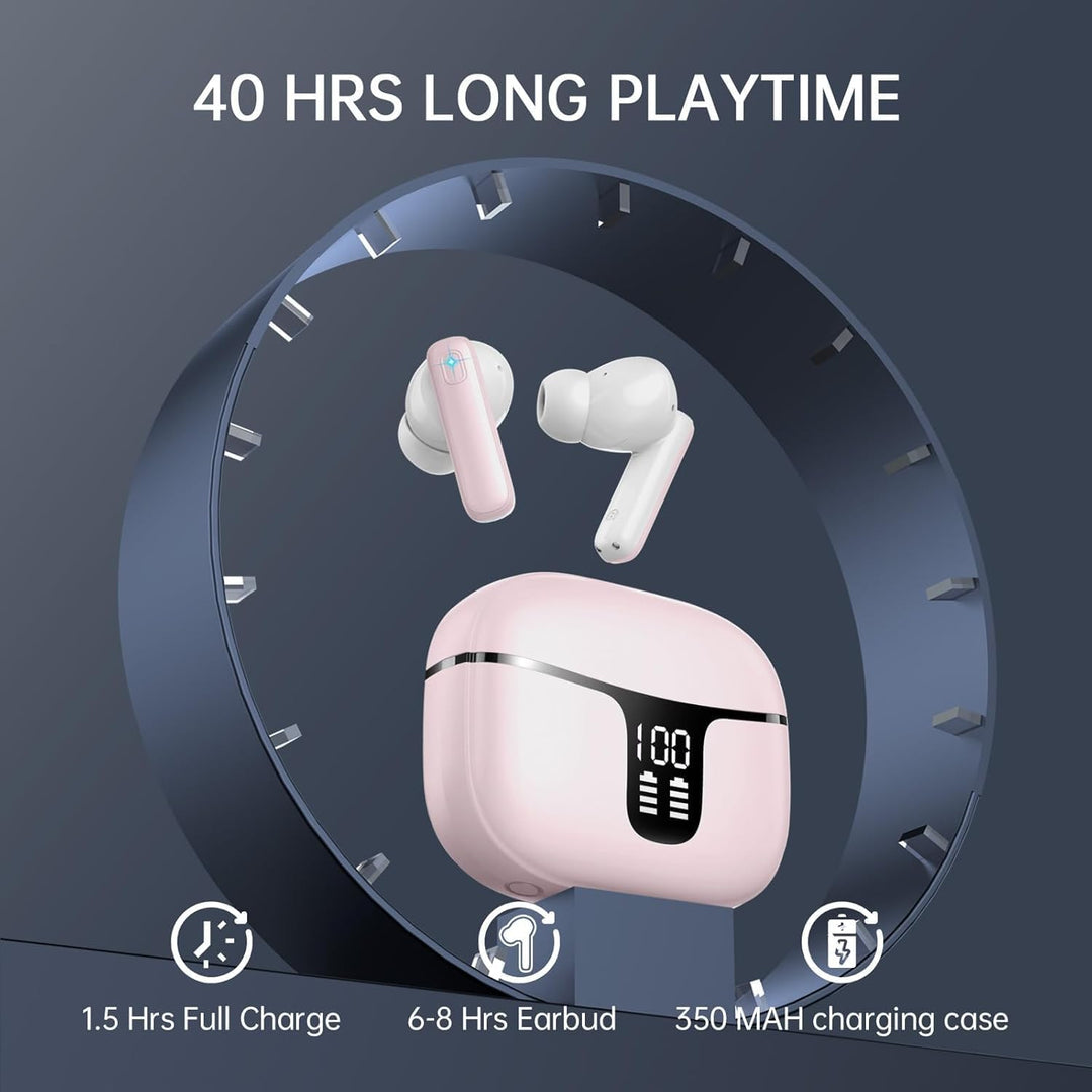Bluetooth Kopfhörer, Kopfhörer Kabellos Bluetooth 5.3 mit HD Mic Stereo HiFi, In Ear Kopfhörer 40H S