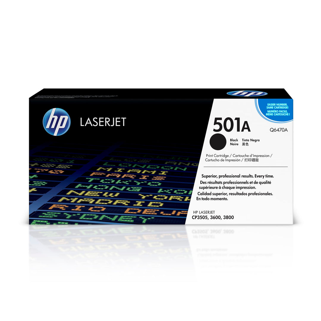 Hewlett-Packard HP 501A (Q6470A) Schwarz Original Toner für HP Color Laserjet 3600, CP3505, Laserjet