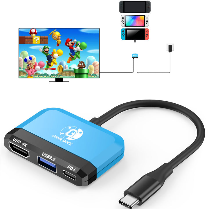 Switch TV Dock für Nintendo Switch/OLED, 3 in 1 Switch Portable Dock mit 4K HDMI, USB 3.0 Port, Type
