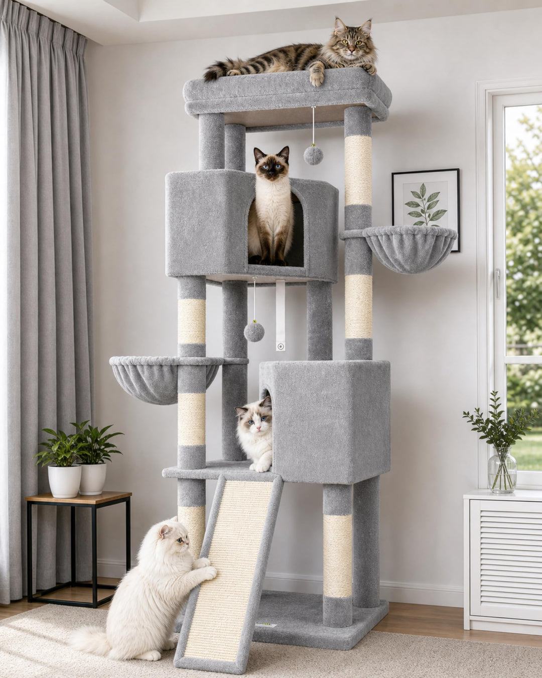 Globlazer S69B Kratzbaum XL Stabil Hoch 180 cm für Grosse Main Coon Katzen | Katzenbaum grosse katze