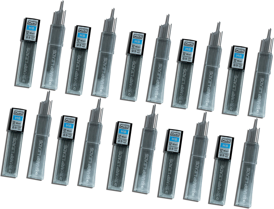Herlitz Druckbleistiftmine HB, 0.5 mm, 20x 12 Stück Auf Blisterkarte 0,5 mm | 10er Pack, 0,5 mm | 10