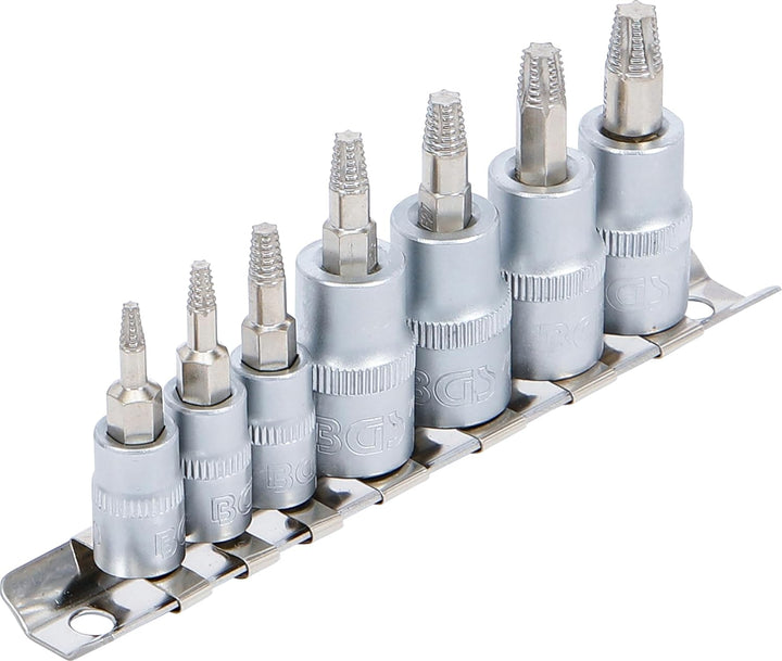BGS 7098 | Schraubenausdreher-Bit-Einsatz-Satz | Antrieb Innenvierkant 6,3 mm (1/4") / 10 mm (3/8")