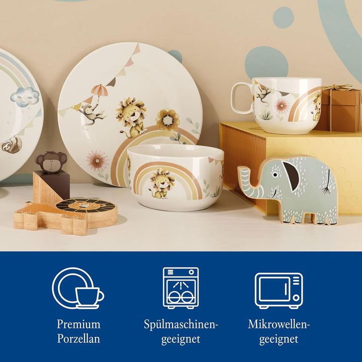 Villeroy & Boch – Boho kids Roar like a lion Kinderteller, Porzellan Teller im Boho Stil, Kindergesc
