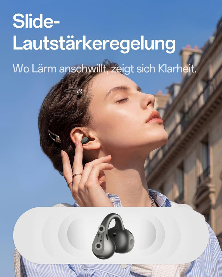 OPPO Enco Clip2 Open-Ear Earbuds, 11mm+9mm Dual Treiber, Bluetooth 6.1 Dynaudio-Sound Ohrhörer, EarH