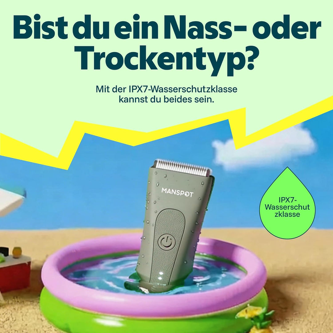 MANSPOT Intimrasierer Mann, Körperhaartrimmer für Herren, Professioneller Body Trimmer Wasserdicht m