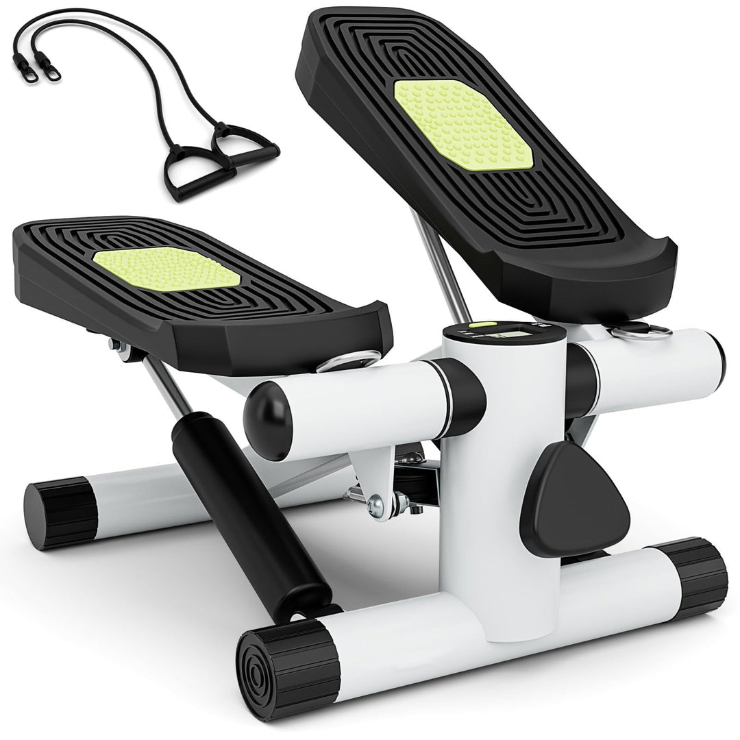 FANTASK Up Down Swing Stepper, Mini-Stepper mit Widerstandbändern, Hometrainer mit verstellbarem Wid
