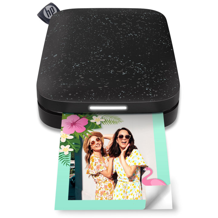 HP Sprocket Portable 5x7.6 cm Sofortbilddrucker (Schwarz) Drucken Sie Bilder auf Zink Sticky-Backed