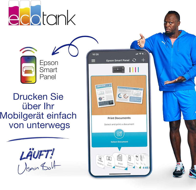 EcoTank ET-3850 A4-Multifunktions-Wi-Fi-Tintentankdrucker, mit einem im Lieferumfang enthaltenen Vor